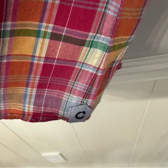 Cremieux Classics Men’s Short Sleeve Pink & Orange Plaid Button Up Sz XL GUC - Picture 6 of 8